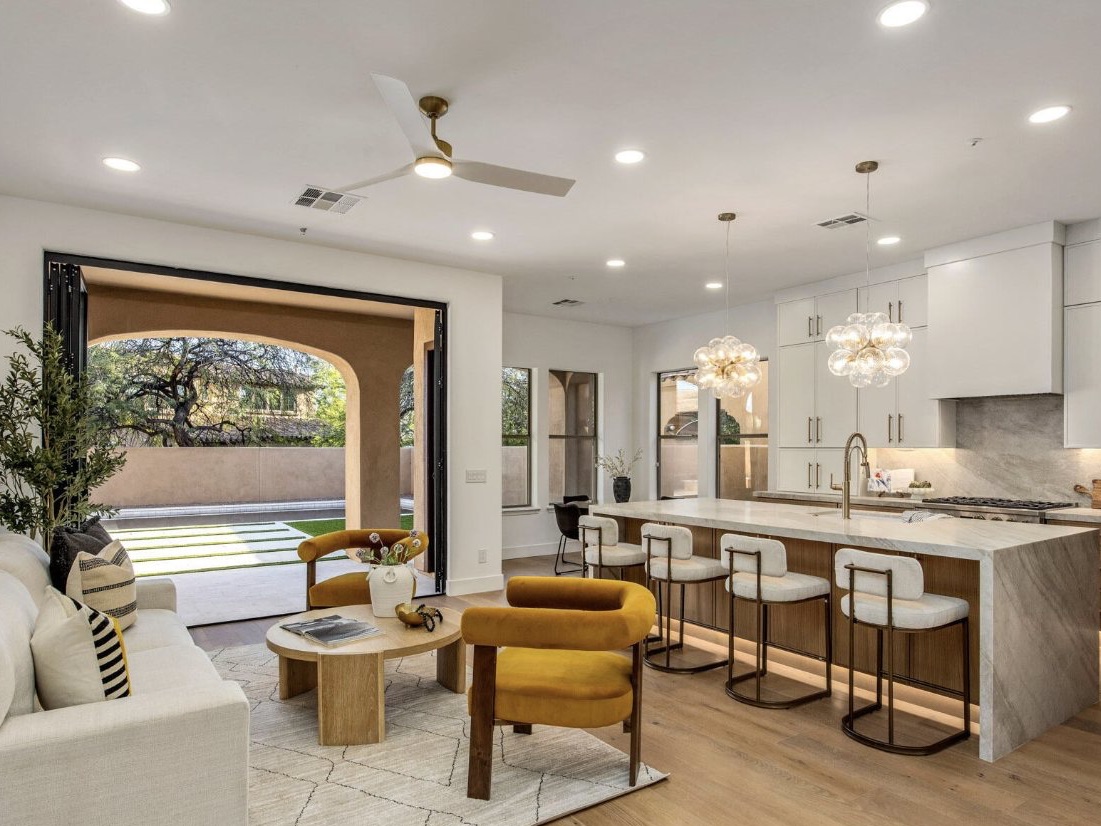 Canyon View Road great room and kitchen after renovation